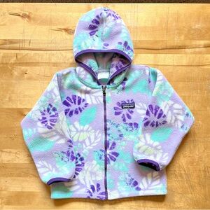 Patagonia Synchilla Fleece Zip-up Hoodie - Purple Teal Leaf (RARE) size 3T